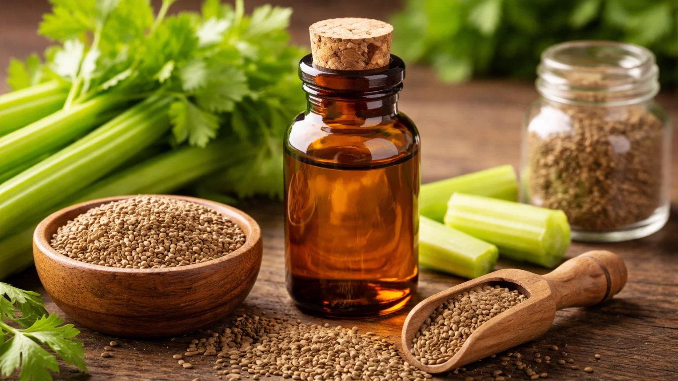 Manufacturer, Exporter, Importer, Supplier, Wholesaler, Retailer, Trader of Celery Seed Essential Oil in Mandsaur, Madhya Pradesh, India