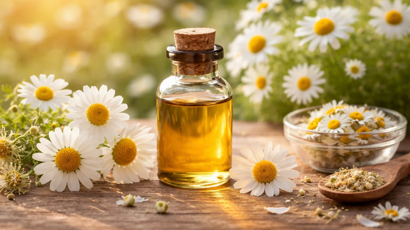 Manufacturer, Exporter, Importer, Supplier, Wholesaler, Retailer, Trader of Chamomile Essential Oil in Mandsaur, Madhya Pradesh, India