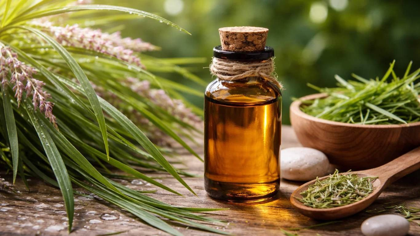 Manufacturer, Exporter, Importer, Supplier, Wholesaler, Retailer, Trader of Palmarosa Essential Oil in Mandsaur, Madhya Pradesh, India