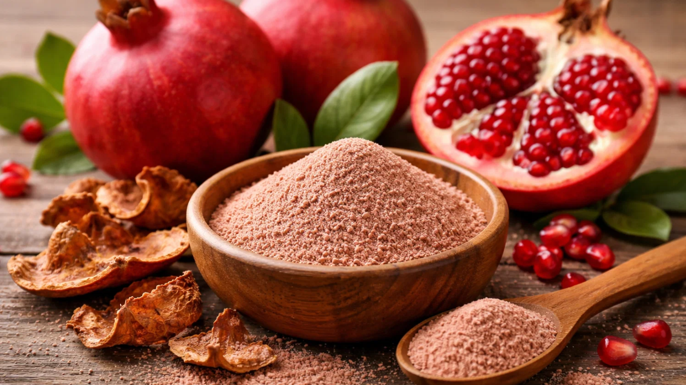 Manufacturer, Exporter, Importer, Supplier, Wholesaler, Retailer, Trader of Pomegranate Peel Powder in Mandsaur, Madhya Pradesh, India