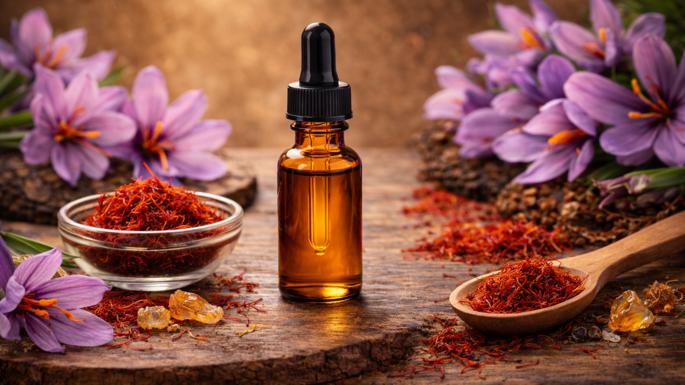 Manufacturer, Exporter, Importer, Supplier, Wholesaler, Retailer, Trader of Saffron Essential Oil in Mandsaur, Madhya Pradesh, India